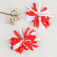 2pcs Baby Girl Curly Hair Ribbon Hair Bun Clip Christmas Firework Hair Clip