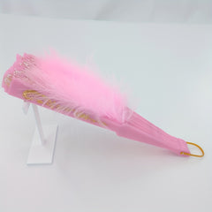 Pink Plush Folding Fan Dance Performance Photography Props