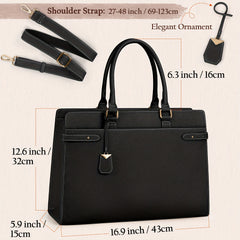 PU Leather Business Tote Bag Laptop Storage Briefcase Large Capacity