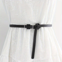 Women's PU Suit Belt Thin Tied Decorative Belt Waistband