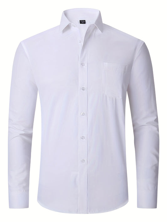 Men's Classic Button Up Shirt with Chest Pocket