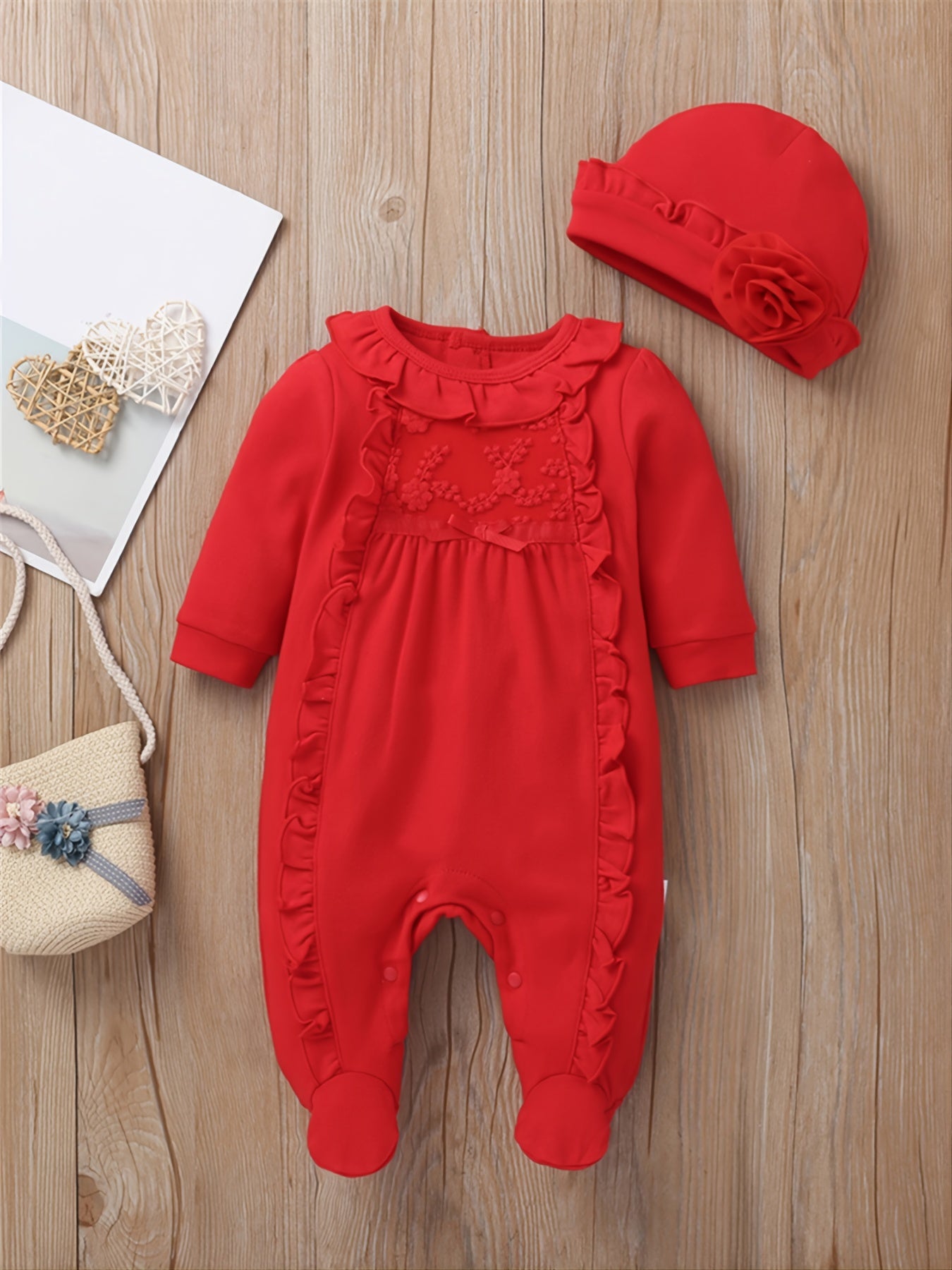 Baby Lace Bow Footed Jumpsuit