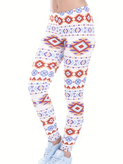 Boho Geometric Print High Waist Leggings