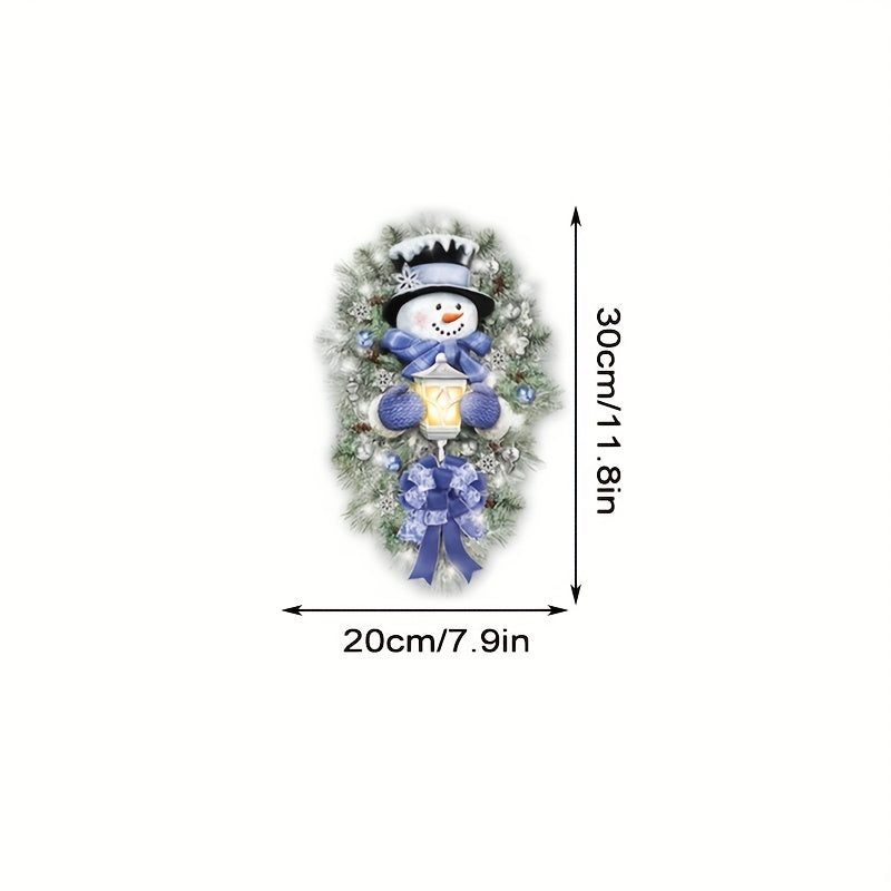 Christmas Decoration Sticker Snowman Wreath Window Door Wall Party Decor