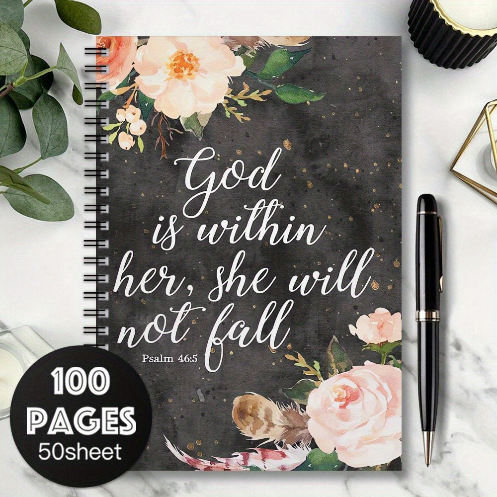 Watercolor Floral Notebook Bible Verses Gift for Women