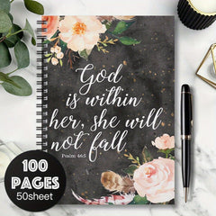 Watercolor Floral Notebook Bible Verses Gift for Women