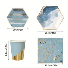 Disposable Dinnerware Set Paper Plates Napkins Cups Party Decoration