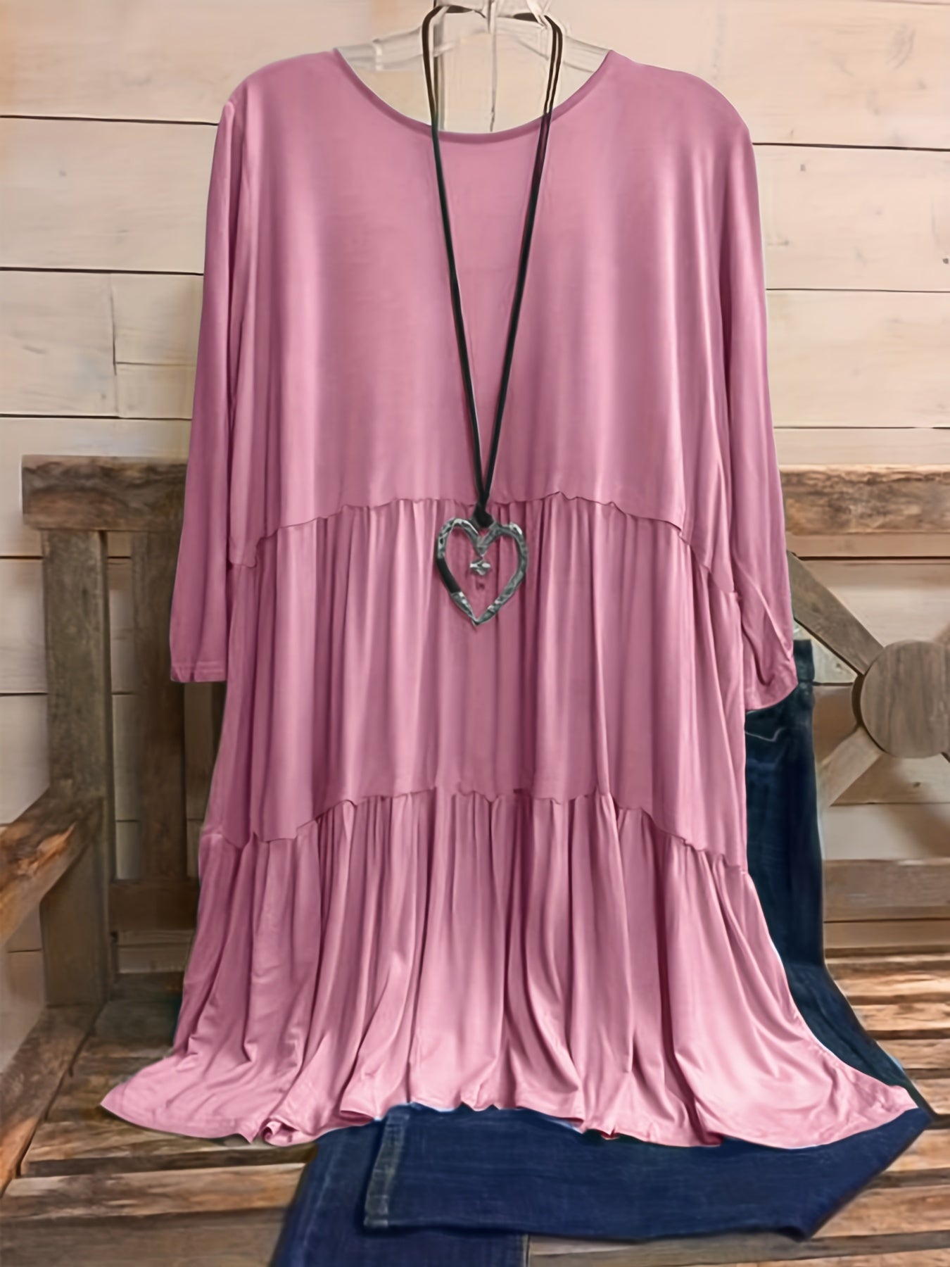  Women's Ruffle Trim Smock Dress