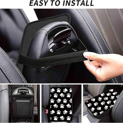 Dog Paw Print Armrest Box Pad Auto Center Console Armrest Protector Cover