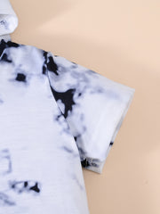 Boys Tie Dye Outfit Shorts & T shirt Hooded Short Sleeves Casual Summer Kids Clo