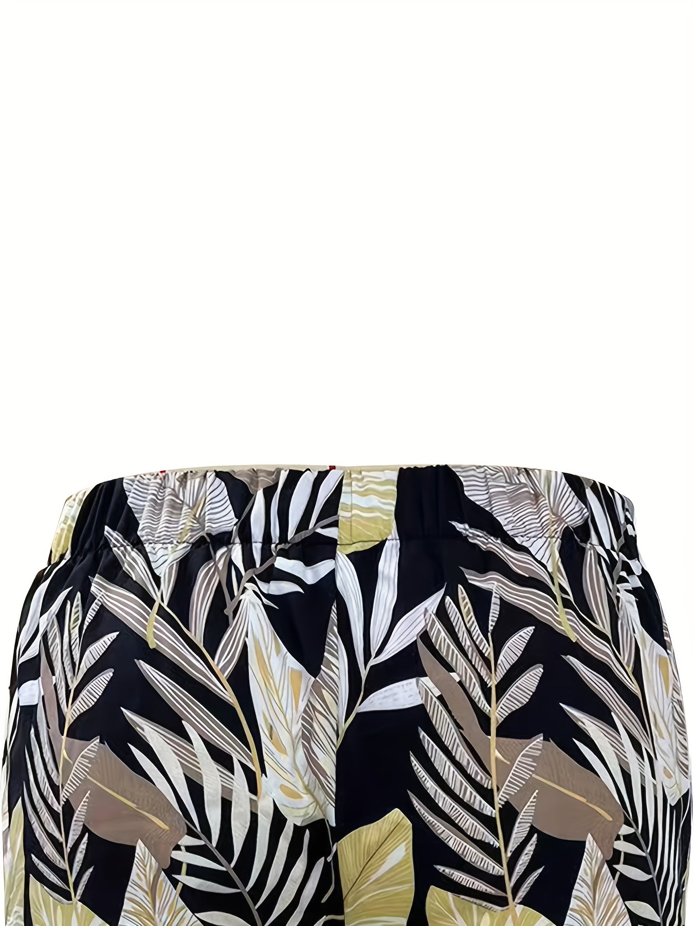  Leaf Print Wide Leg Pants