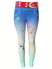 Floral Print Slim Leggings High Waist Summer Leggings