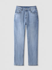  High Rise Straight Leg Denim Pants