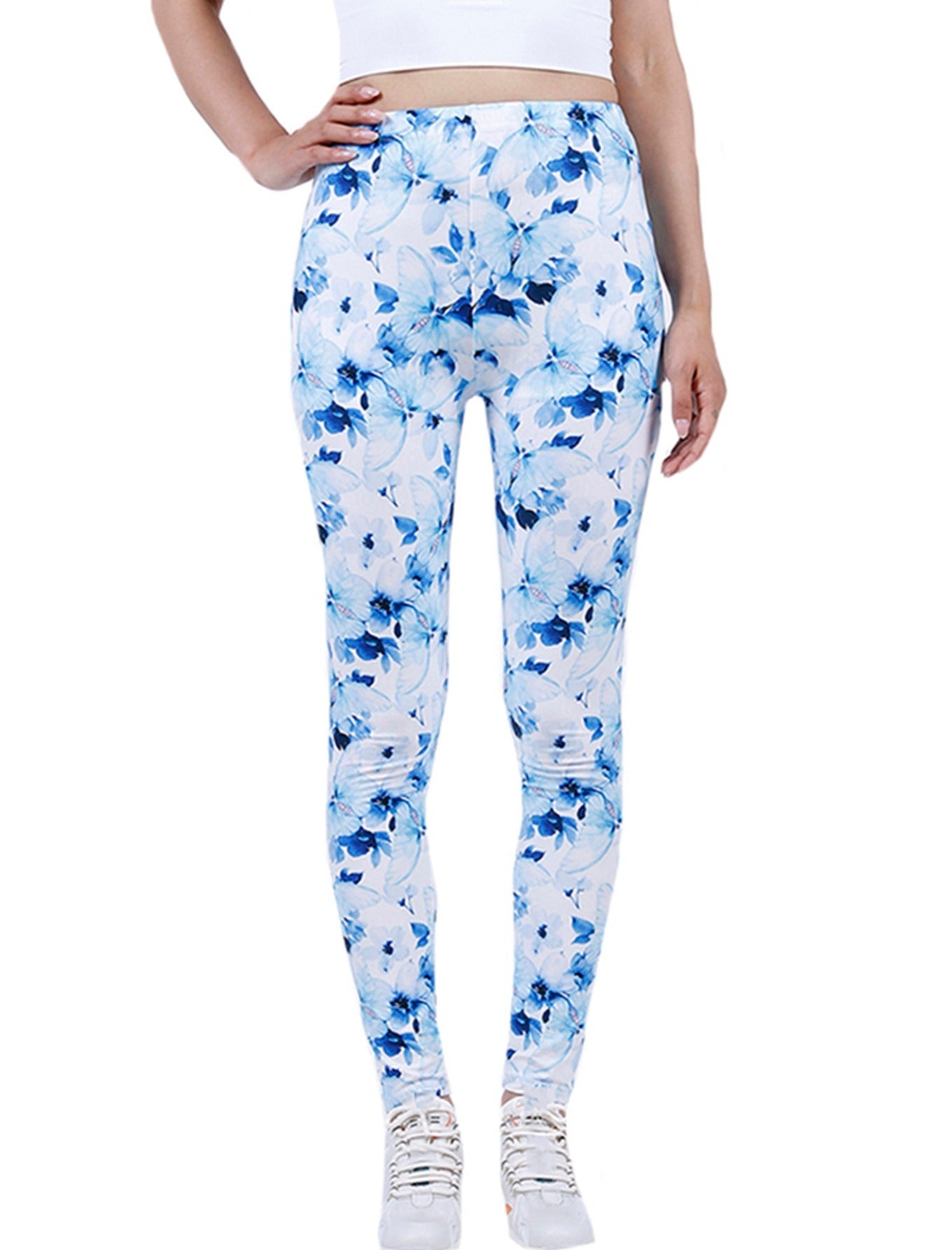 Floral Printed Yoga Pants High Waist Leggings