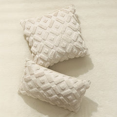 Beige Geometric Square Cushion Cover Zipper Single Sided Printed Pillowcase