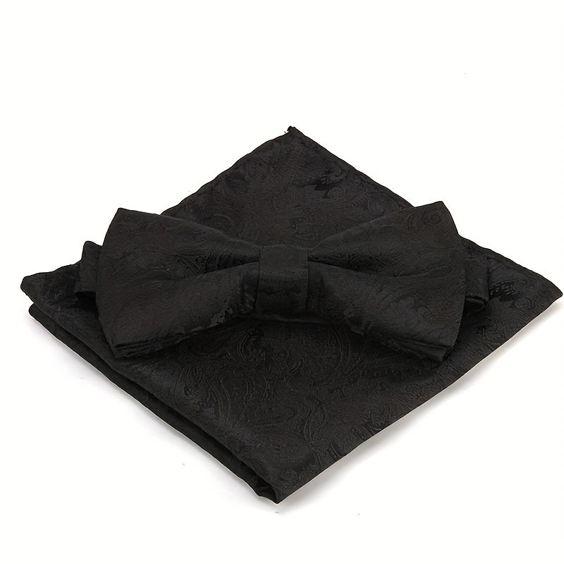 Polyester Formal Men's Bow Tie Handkerchief Set