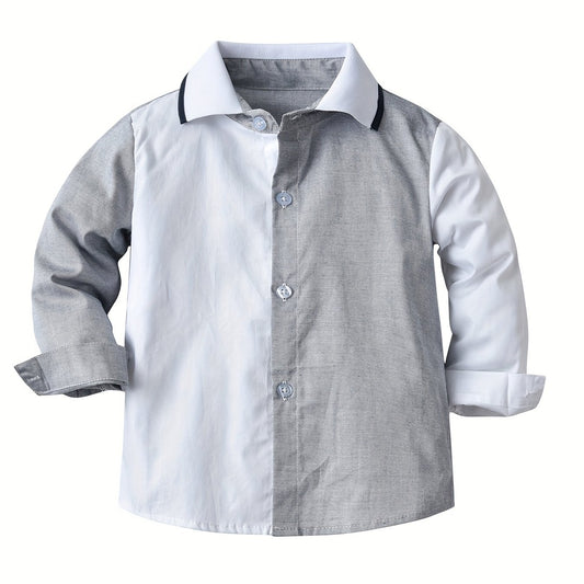 Boys Casual Long Sleeve Lapel Shirt for Summer Outdoor