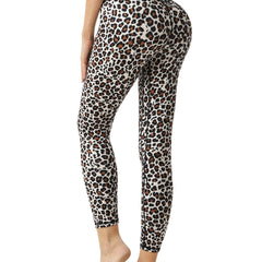 Leopard Print Yoga Pants High Waist Leggings with Pocket