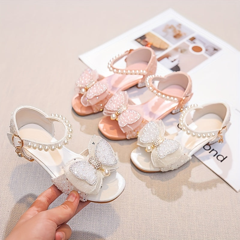 Bowknot High Heel Shoes For Girls Lightweight Non Slip Soft Bottom Dancing Shoes