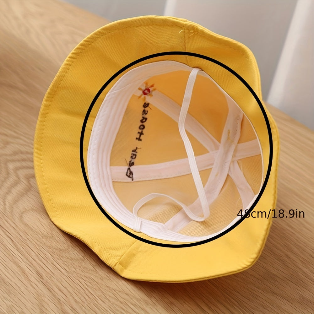 Kids Sunshade Bucket Hat w/ Animal Patterns for Outdoor Travel