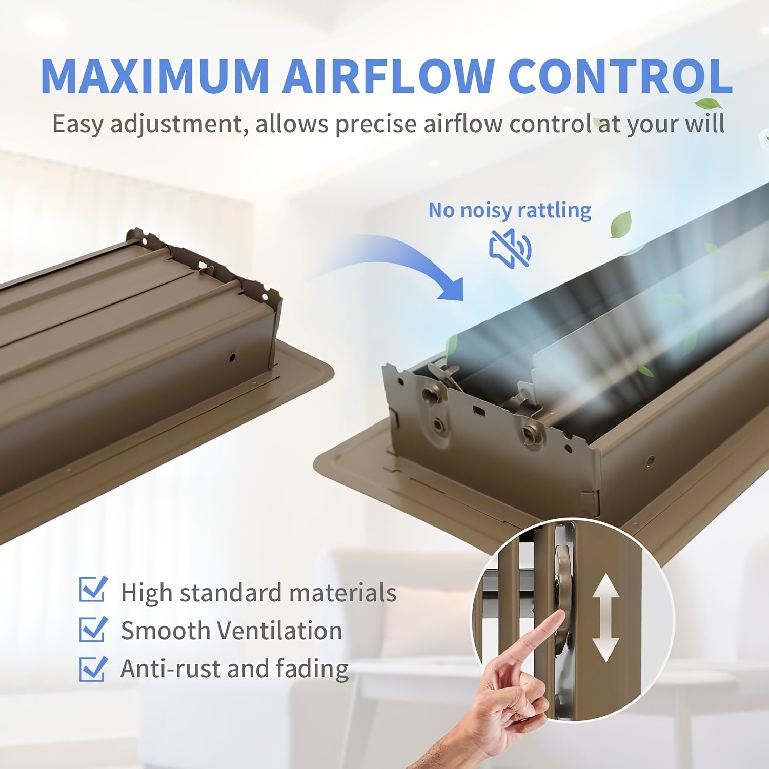 Floor Vent Covers 10x16 Inch - Rust-Proof Metal Heat Vent Covers