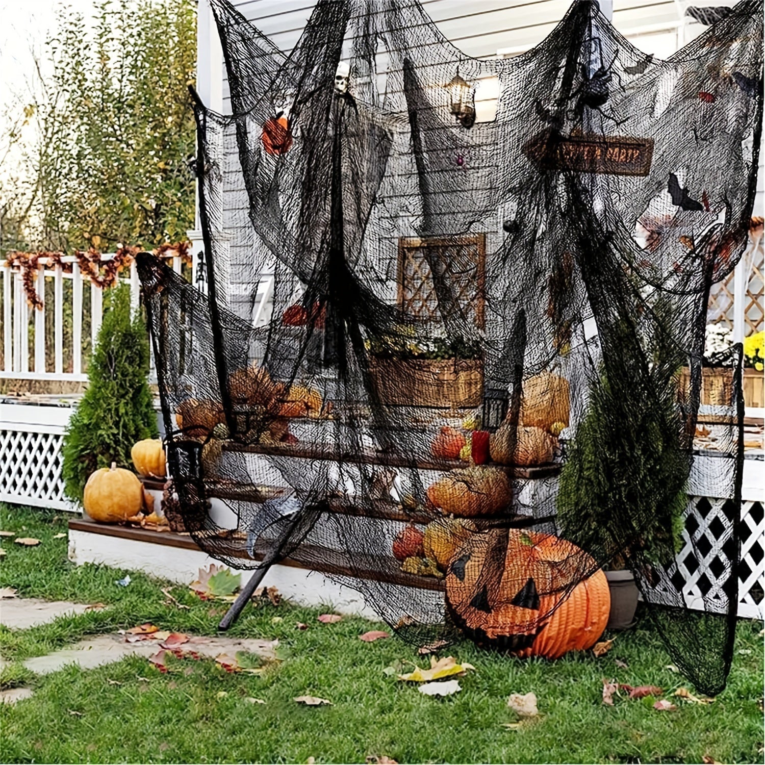 5pcs Halloween Scary Cloth Decor Gauze 190 X 76 Home Wall Decor