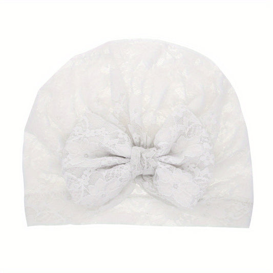 Baby Lace Hat Breathable Bow Pullover Hat For Newborn Kids