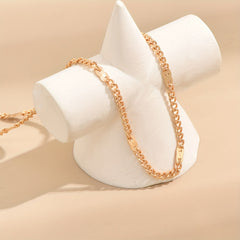 Golden Chain Buckle Necklace 18K Plated Classic Neck Decoration