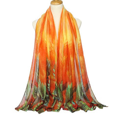 Casual Floral Print Shawl Scarf Long Soft Scarf Wrap