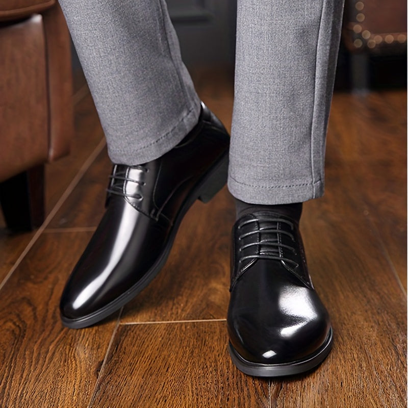 Men's Almond Toe Derby Shoes Lace up Front Dress Shoes