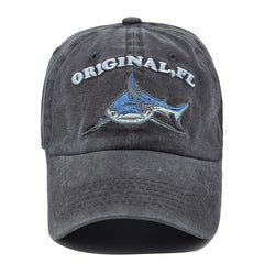 Shark American Flag Baseball Cap 3D Embroidered Letter Male Peaked Hat