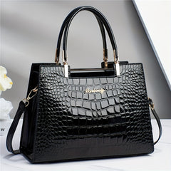 Crocodile Pattern Leather Handbag Multifunctional Crossbody Bag