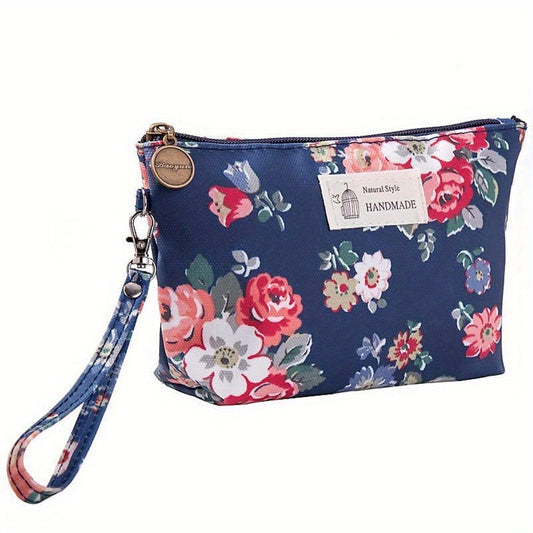 Flower Bird Cosmetic Bag Waterproof Canvas Makeup Pouch Small Travel Organizer