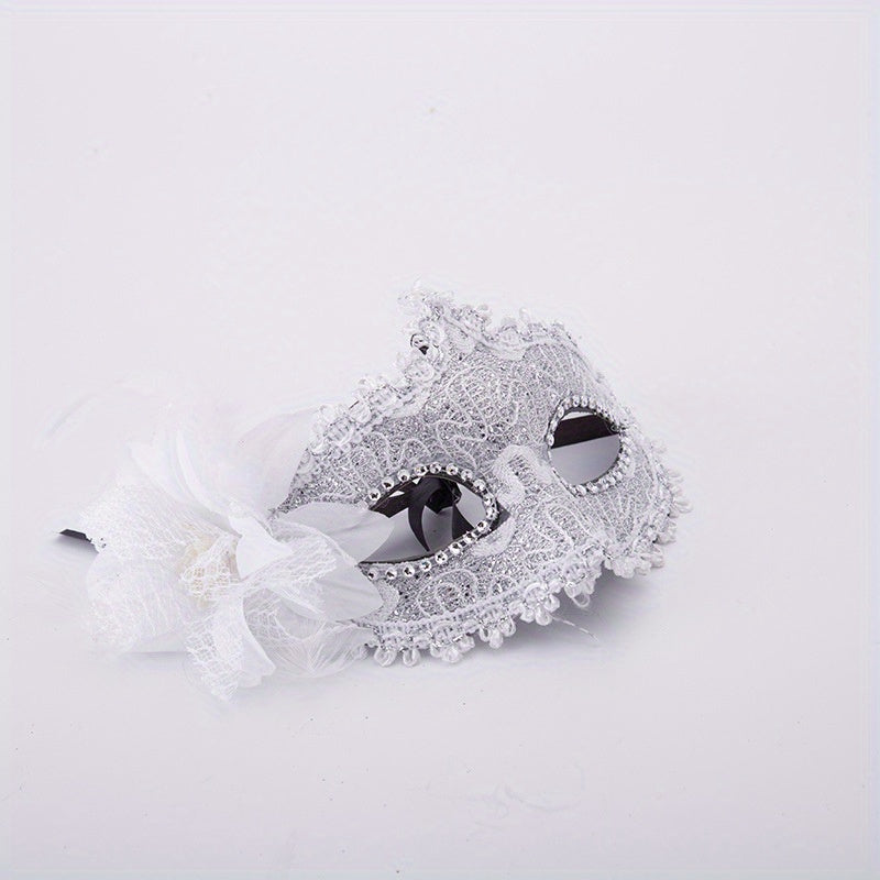 Faux Leather Flower Mask Venetian Masquerade Party Dance Mask