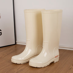 Women's Solid Rain Boots Waterproof Work Rubber Shoes