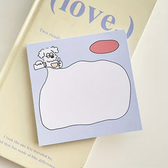Big Eyed Dog Sticky Notes 50 Sheets Tearable Notepad Message Book Stationery