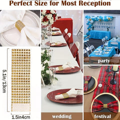 6pcs Rhinestone Napkin Rings for Parties, Weddings, and Gatherings