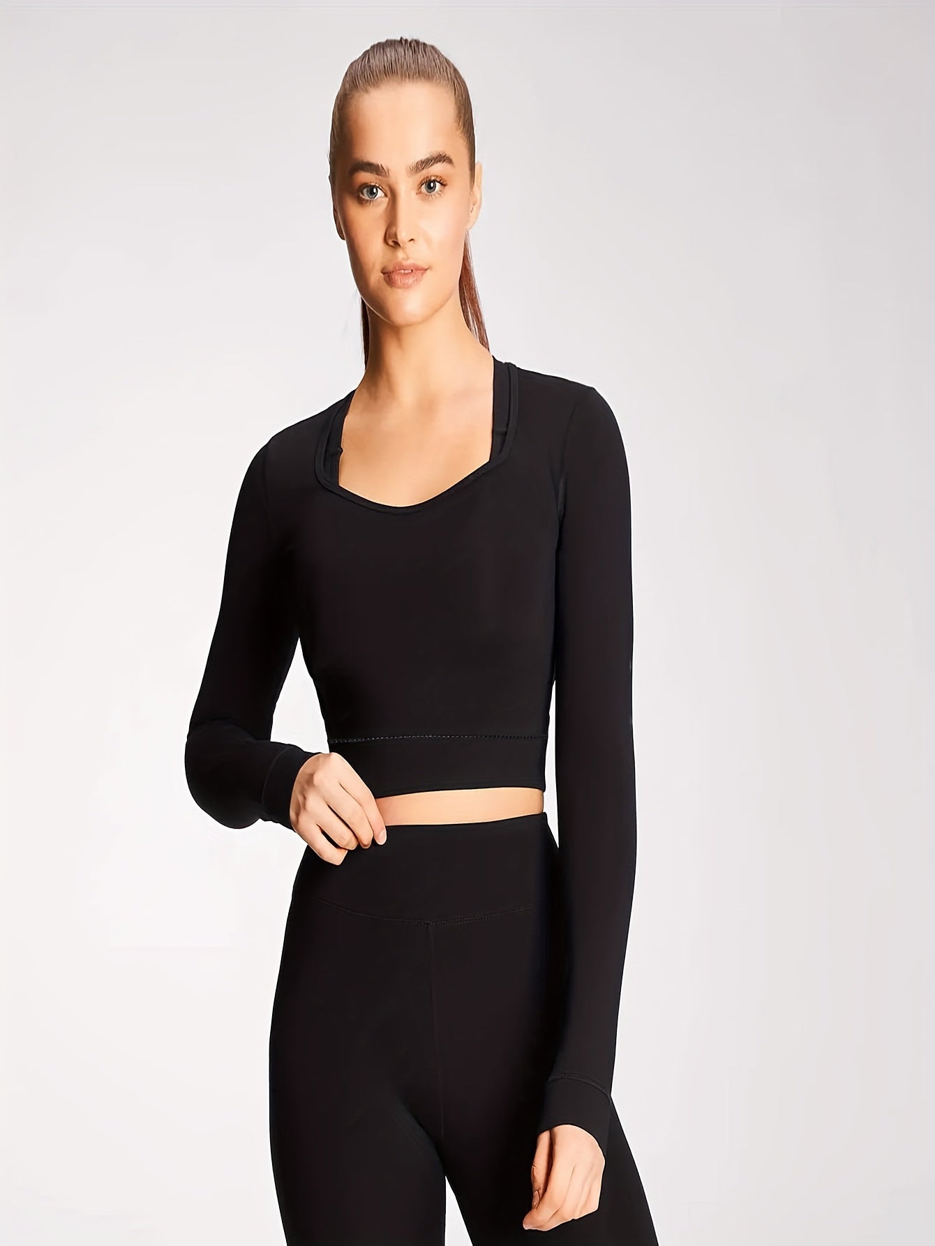 Backless Long Sleeve Slim Fit Sports Top Women's Activewear