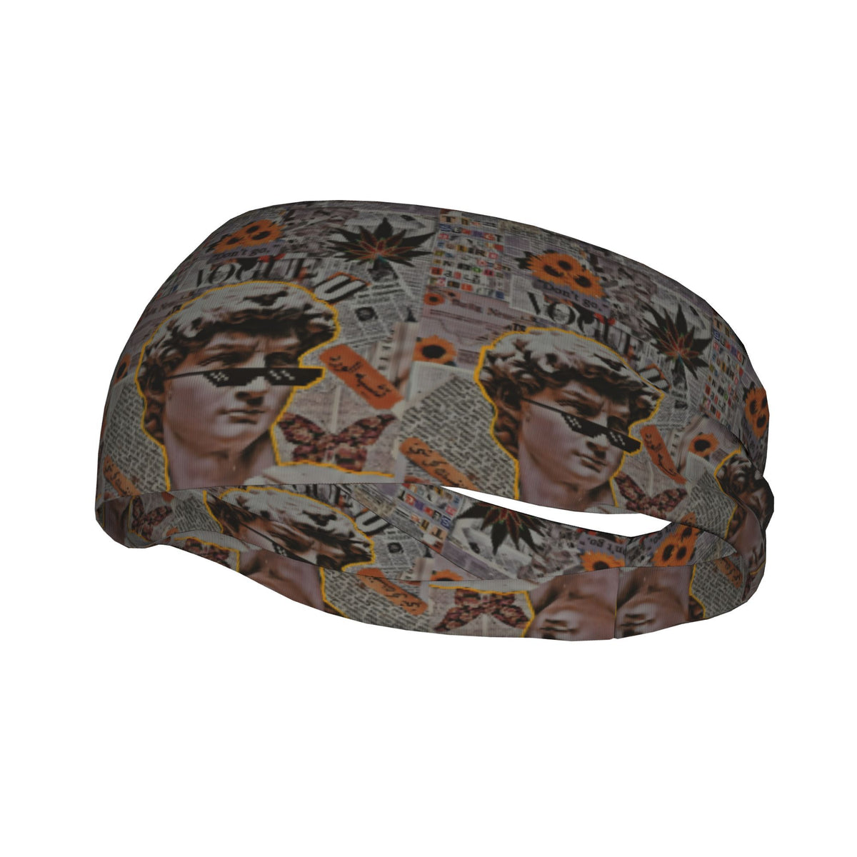 Cartoon Print Sports Headband Sweat Wicking Stretchy Breathable Polyester