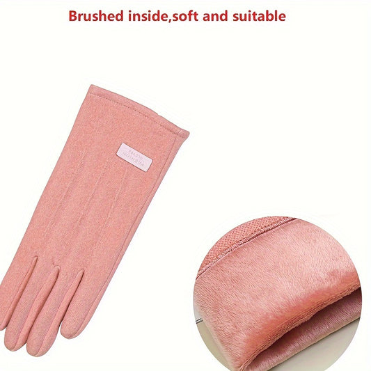 Plush Warm Coldproof Gloves Screen Touchable Gloves For Outdoor Sports Cycling