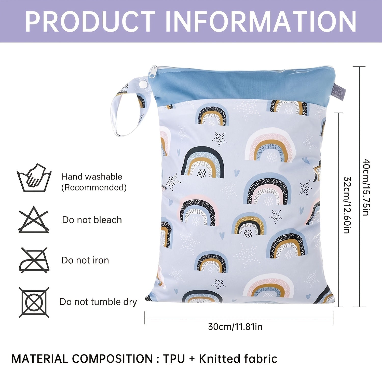 Reusable Wet Dry Bags for Baby Cloth Diapers - Stroller Toiletries Travel