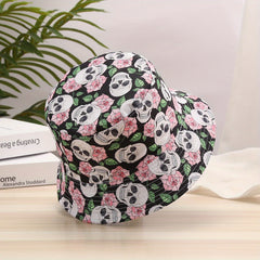 Skull Pattern Print Bucket Hat Lightweight Sun Hat Unisex Travel Essential