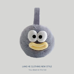 Cute Big Eyed Plush Earmuffs for Women - Foldable Warm Ear Covers