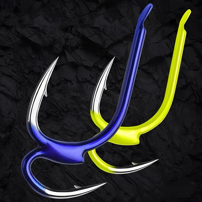 5pcs High Carbon Steel Fishing Hooks Double Hooks