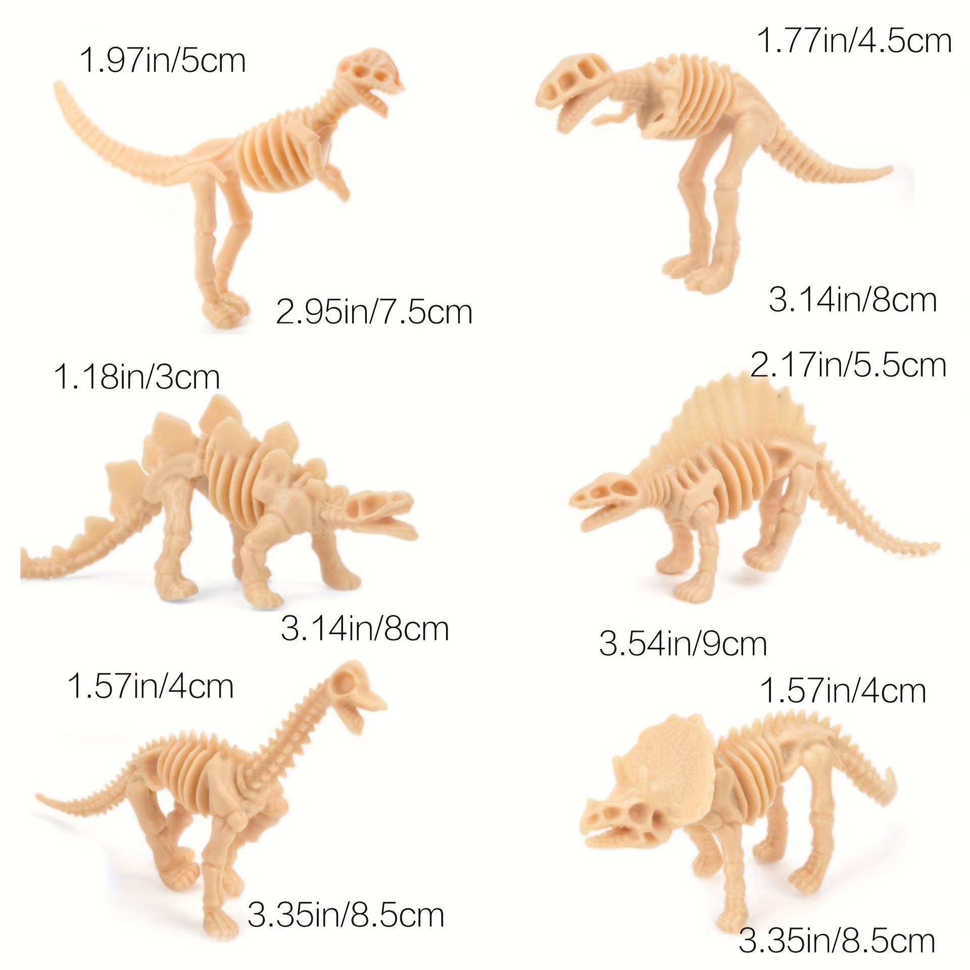 12pcs Dinosaur Skeletons PVC Model Set Educational Realistic Figures