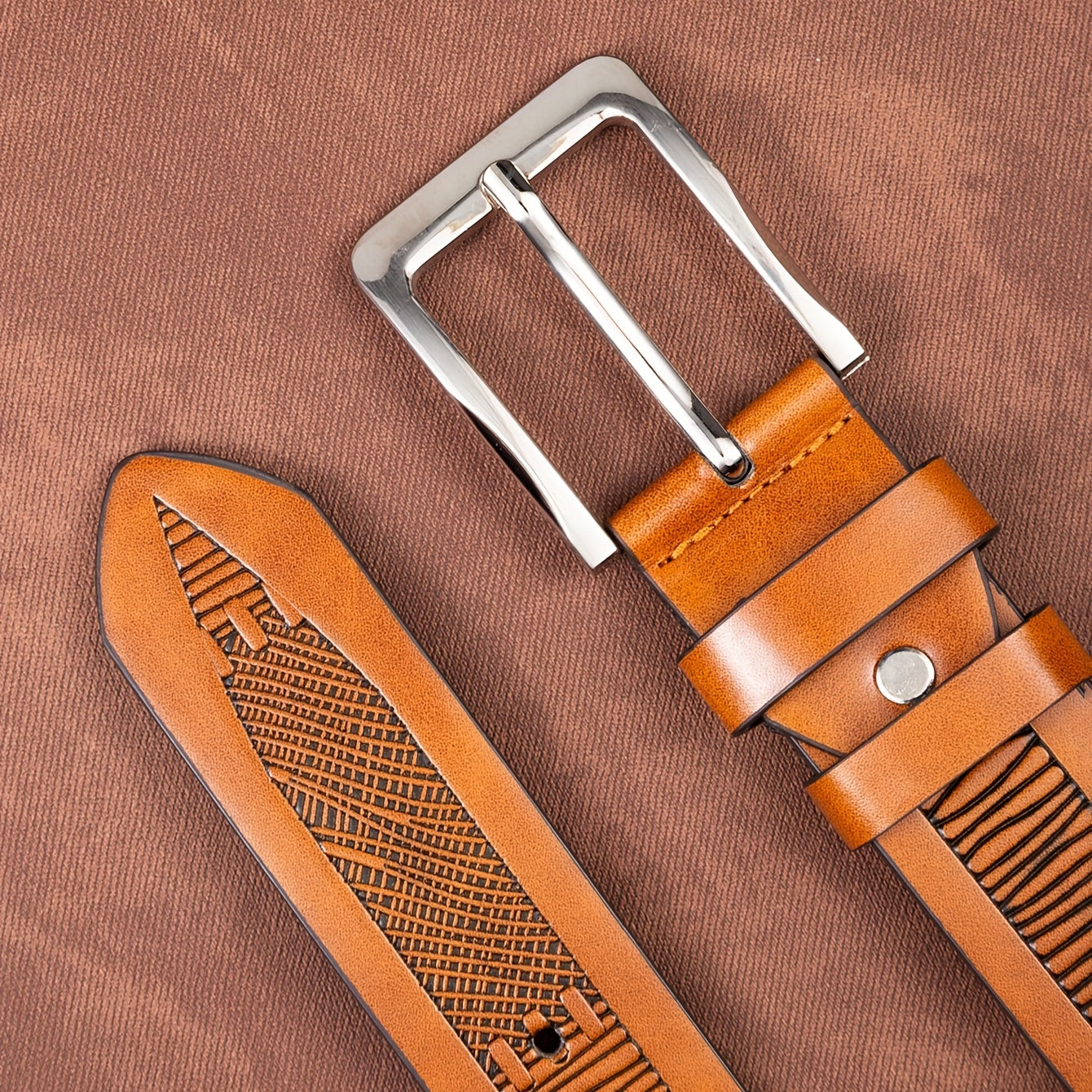 Men's Letter Style Single Jack Dress Belt Casual Alloy Needle Buckle PU Belt