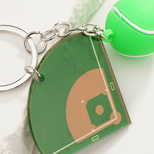 Baseball Field Pendant Keychain for Keys Backpacks Wallets