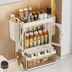 1pc Kitchen Seasoning Rack Chopsticks Rack Countertop Storage Cabinet