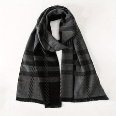 Men's Plaid Pattern Winter Scarf Gift