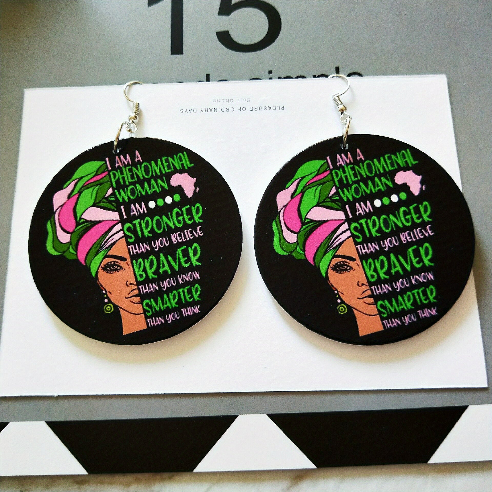 Geometric African Map Dangle Earrings Resin Jewelry Gift